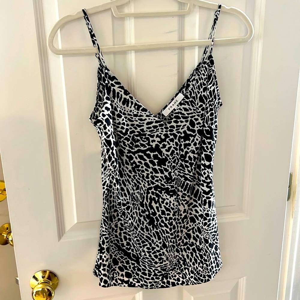Frame silk Cami black and white print size s/p